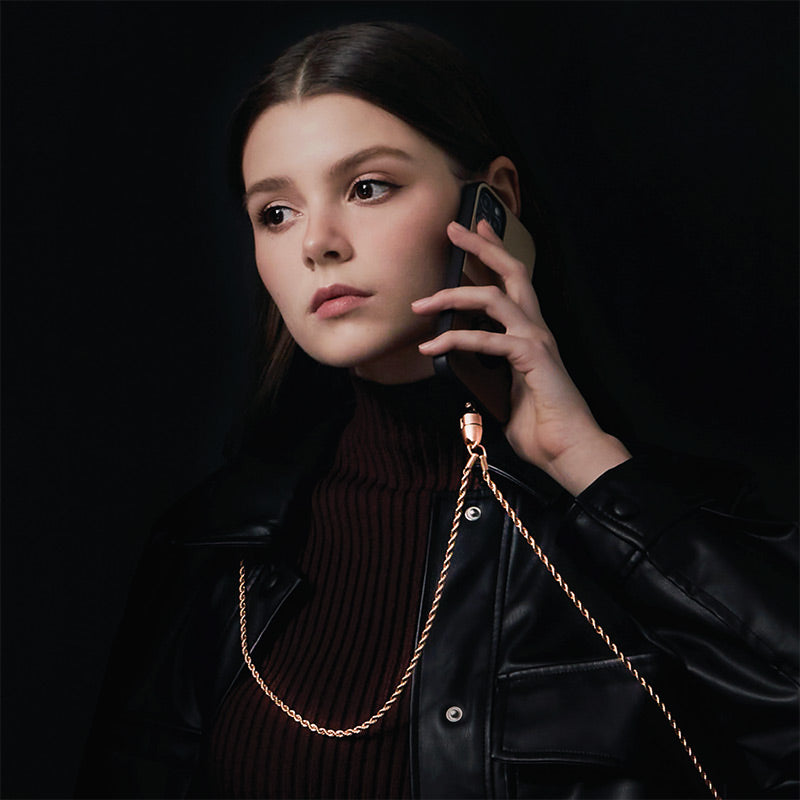 Yoggle Chain金屬手機鏈,玫瑰金