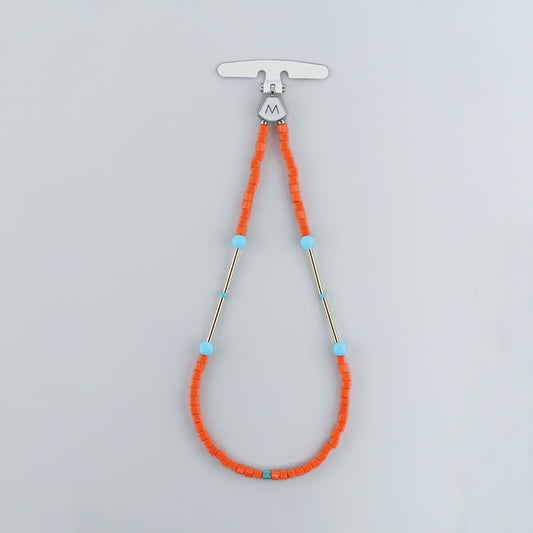 設計品牌M.CRAFTSMAN M.Beads手機掛鏈,使用日本手工串珠,獨特質感手機掛飾,珊瑚紅