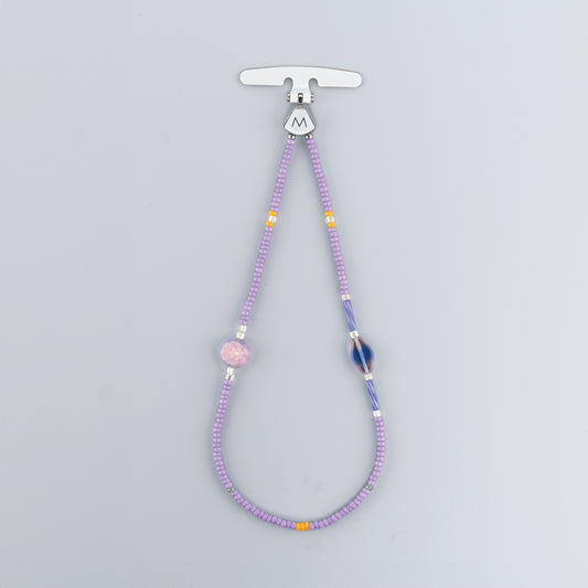 設計品牌M.CRAFTSMAN M.Beads手機掛鏈,使用日本手工串珠,獨特質感手機掛飾,丁香紫