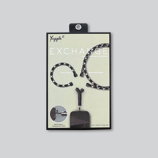 英國設計品牌M.CRAFTSMAN Yoggle手機背帶,長短背帶禮盒雙入組,黑米